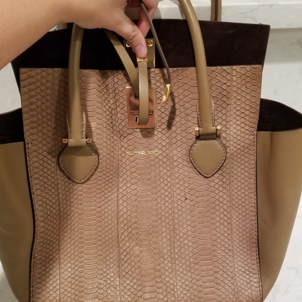 Michael Kors Collection Tote Genuine Snake Leather